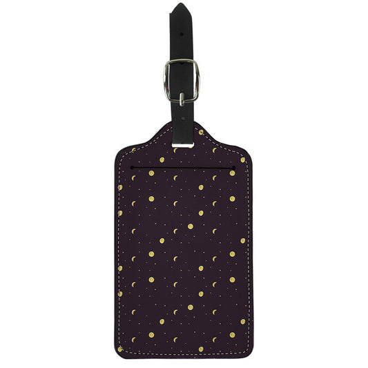 Moon Phase And Stars Pattern Print Luggage Tag