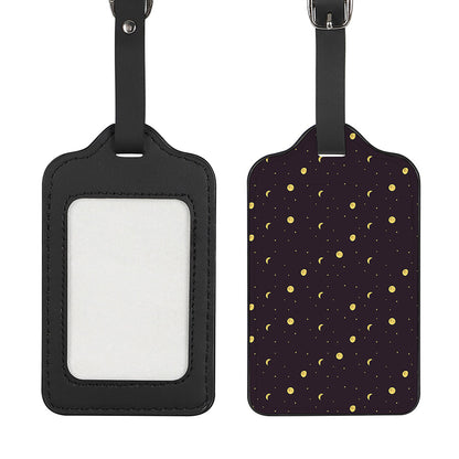 Moon Phase And Stars Pattern Print Luggage Tag
