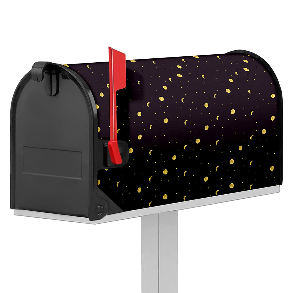 Moon Phase And Stars Pattern Print Mailbox Cover