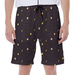 Moon Phase And Stars Pattern Print Men's Beach Shorts