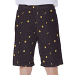 Moon Phase And Stars Pattern Print Men's Beach Shorts