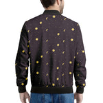 Moon Phase And Stars Pattern Print Men's Bomber Jacket
