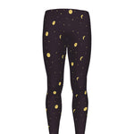 Moon Phase And Stars Pattern Print Men's leggings