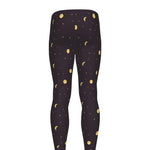 Moon Phase And Stars Pattern Print Men's leggings
