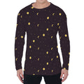 Moon Phase And Stars Pattern Print Men's Long Sleeve T-Shirt