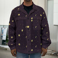 Moon Phase And Stars Pattern Print Men's Shirt Jacket