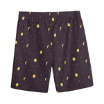 Moon Phase And Stars Pattern Print Men's Sports Shorts