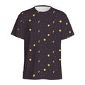 Moon Phase And Stars Pattern Print Men's Athletic T-Shirt