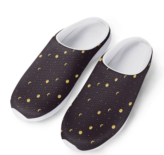 Moon Phase And Stars Pattern Print Mesh Casual Shoes