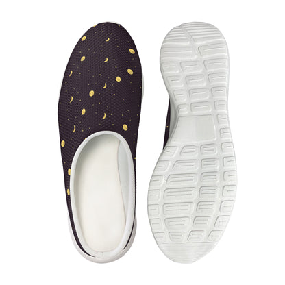 Moon Phase And Stars Pattern Print Mesh Casual Shoes