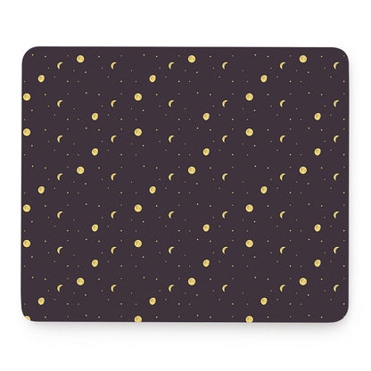 Moon Phase And Stars Pattern Print Mouse Pad