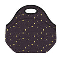 Moon Phase And Stars Pattern Print Neoprene Lunch Bag