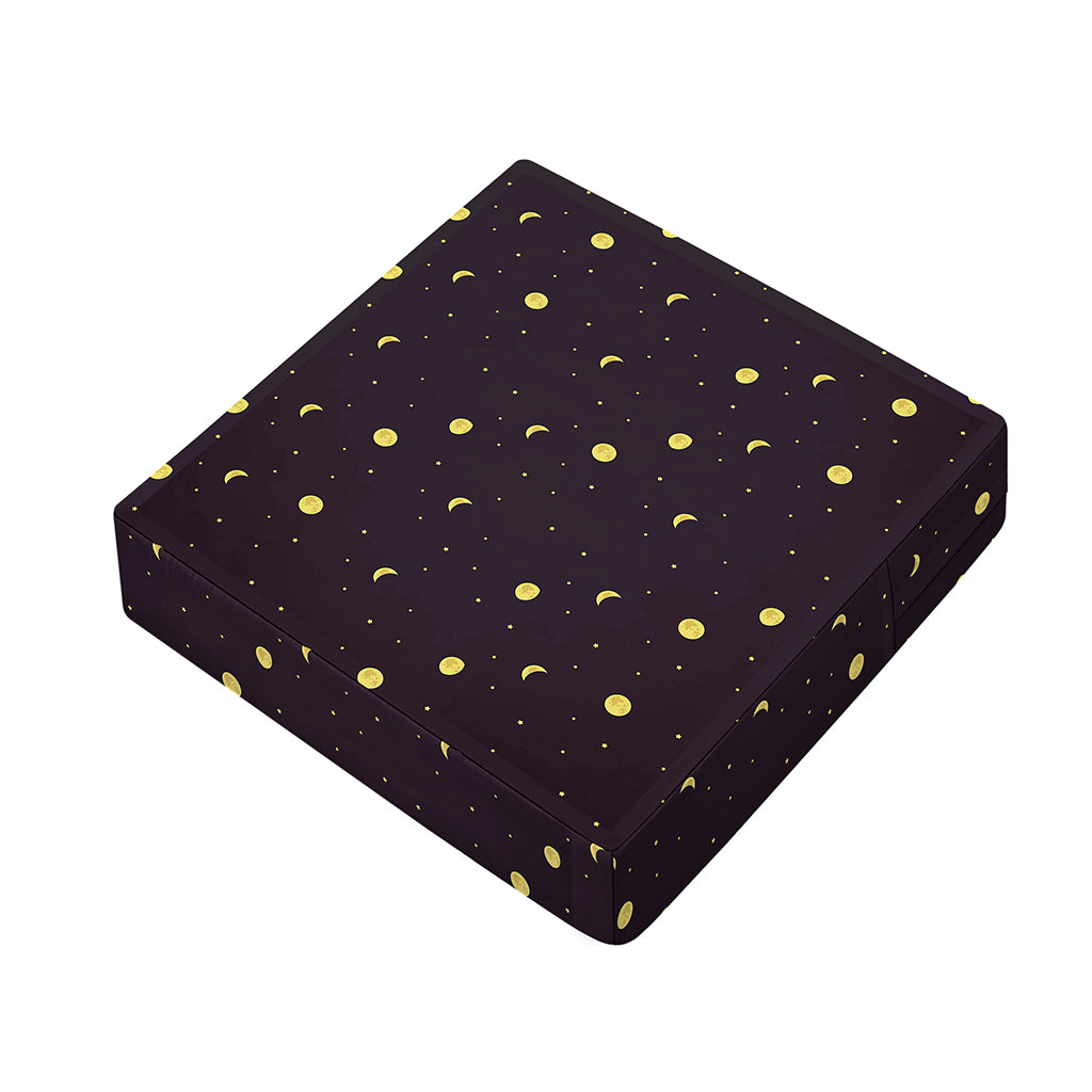 Moon Phase And Stars Pattern Print Outdoor Seat Cushion Cover