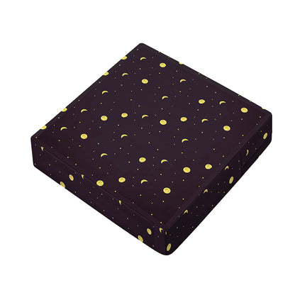 Moon Phase And Stars Pattern Print Outdoor Seat Cushion Cover
