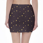 Moon Phase And Stars Pattern Print Pencil Mini Skirt