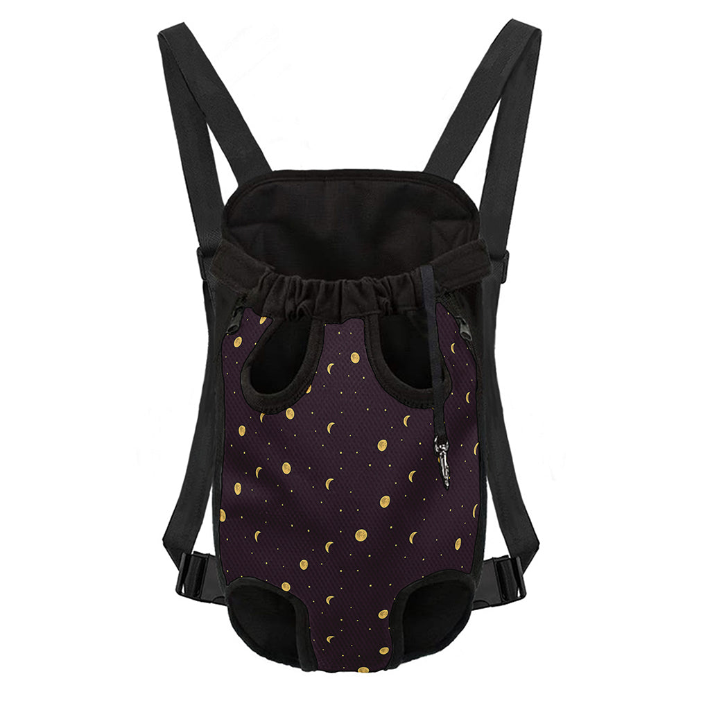 Moon Phase And Stars Pattern Print Pet Carrier Backpack
