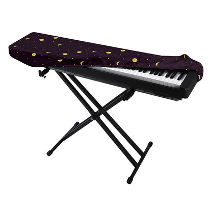 Moon Phase And Stars Pattern Print Piano Keyboard Cover