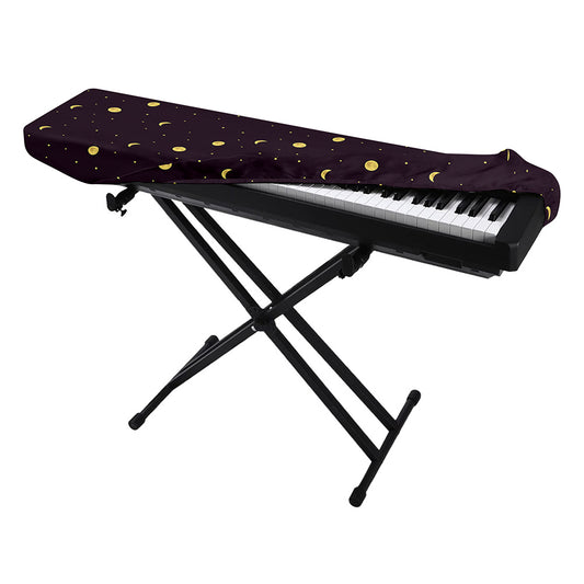 Moon Phase And Stars Pattern Print Piano Keyboard Cover