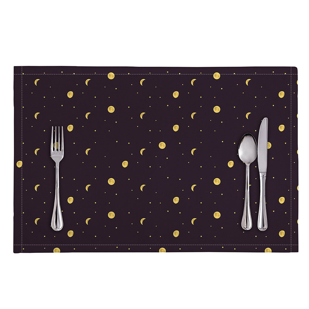 Moon Phase And Stars Pattern Print Placemat