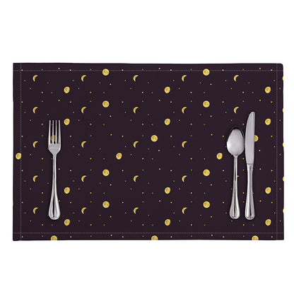 Moon Phase And Stars Pattern Print Placemat
