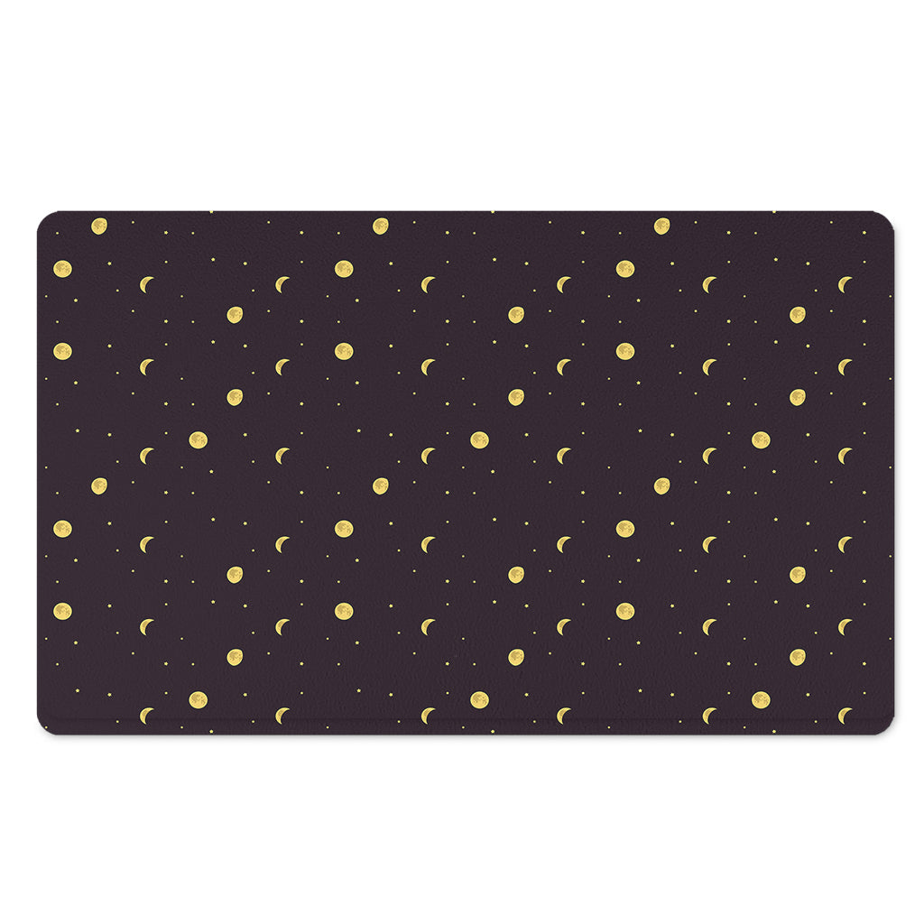 Moon Phase And Stars Pattern Print Polyester Doormat