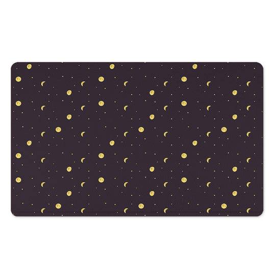 Moon Phase And Stars Pattern Print Polyester Doormat