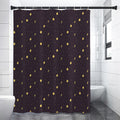 Moon Phase And Stars Pattern Print Premium Shower Curtain