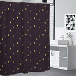 Moon Phase And Stars Pattern Print Premium Shower Curtain