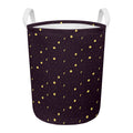 Moon Phase And Stars Pattern Print Round Laundry Basket