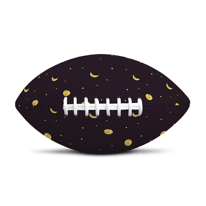 Moon Phase And Stars Pattern Print Rugby Ball