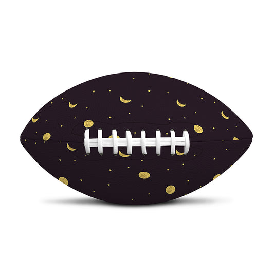 Moon Phase And Stars Pattern Print Rugby Ball