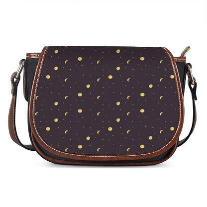 Moon Phase And Stars Pattern Print Saddle Bag