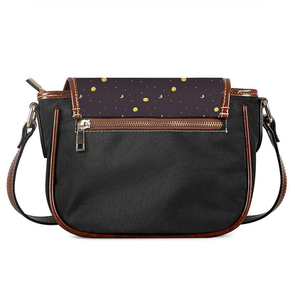 Moon Phase And Stars Pattern Print Saddle Bag