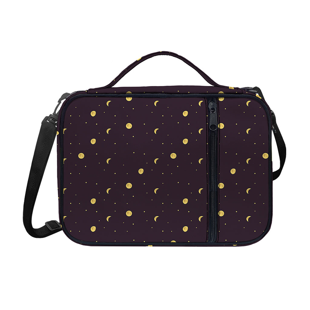 Moon Phase And Stars Pattern Print Shoulder Strap Bible Bag