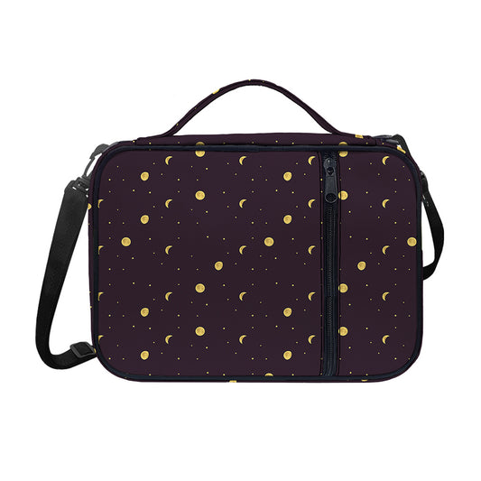Moon Phase And Stars Pattern Print Shoulder Strap Bible Bag