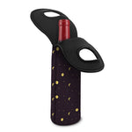 Moon Phase And Stars Pattern Print Single Neoprene Wine Tote