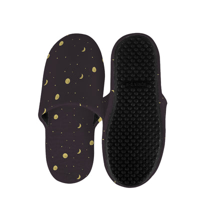 Moon Phase And Stars Pattern Print Slippers