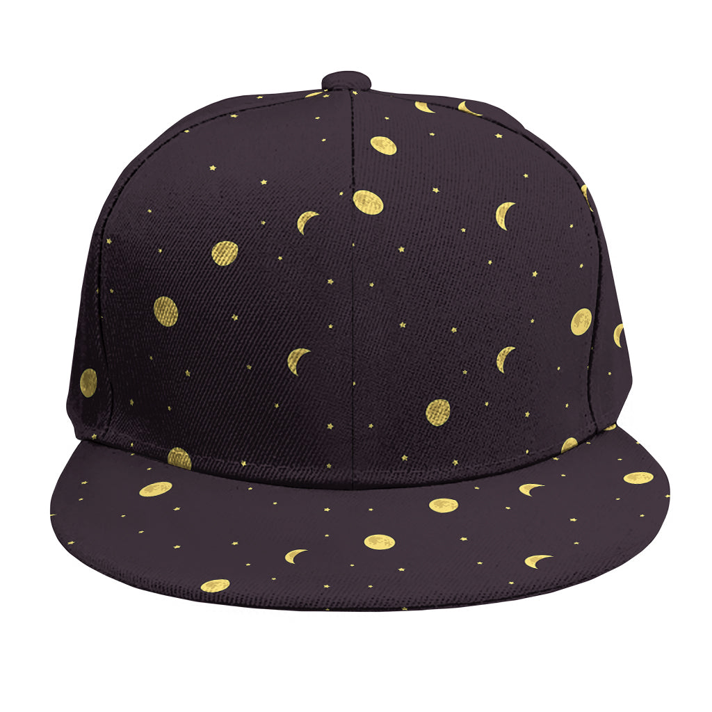 Moon Phase And Stars Pattern Print Snapback Cap