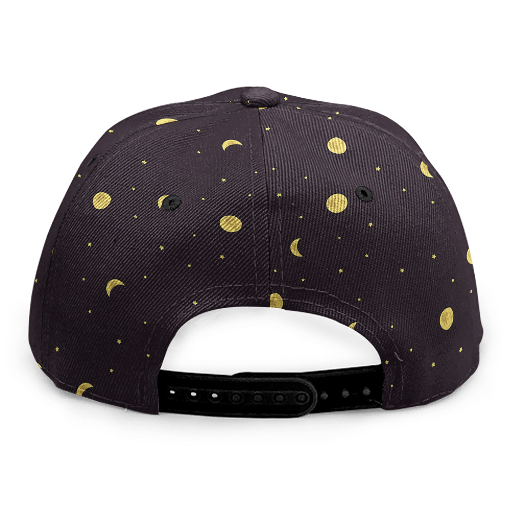 Moon Phase And Stars Pattern Print Snapback Cap