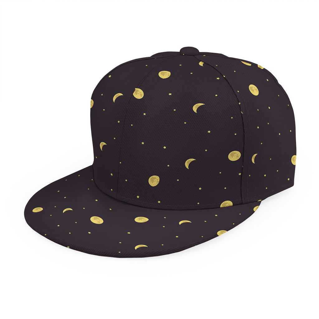 Moon Phase And Stars Pattern Print Snapback Cap