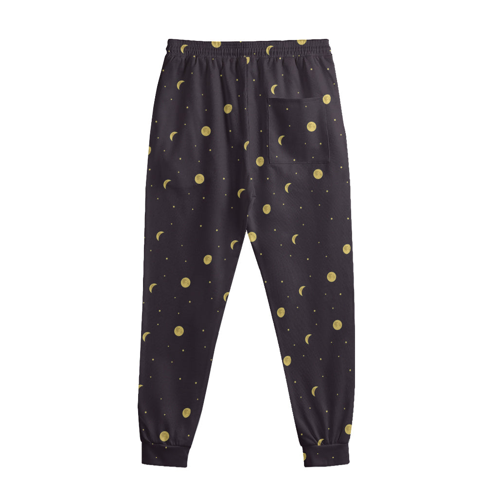 Moon Phase And Stars Pattern Print Sweatpants
