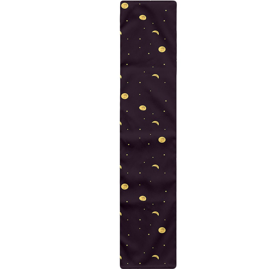 Moon Phase And Stars Pattern Print Table Runner