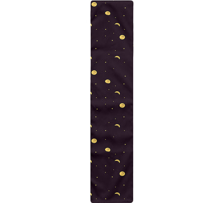 Moon Phase And Stars Pattern Print Table Runner