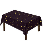 Moon Phase And Stars Pattern Print Tablecloth
