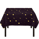 Moon Phase And Stars Pattern Print Tablecloth