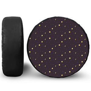 Moon Phase And Stars Pattern Print Tire Cover