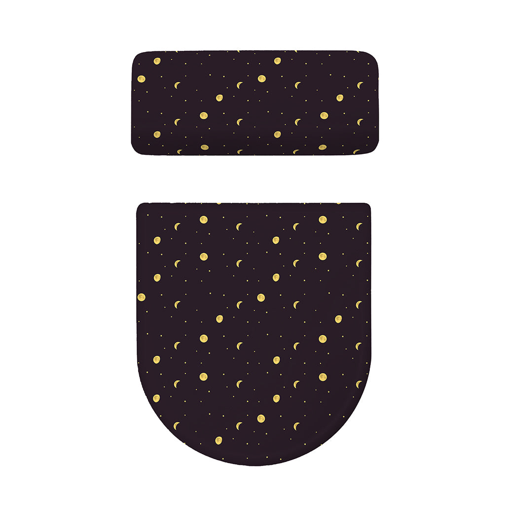 Moon Phase And Stars Pattern Print Toilet Lid And Tank Cover Set