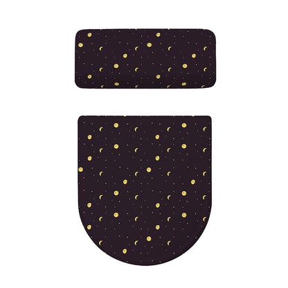 Moon Phase And Stars Pattern Print Toilet Lid And Tank Cover Set