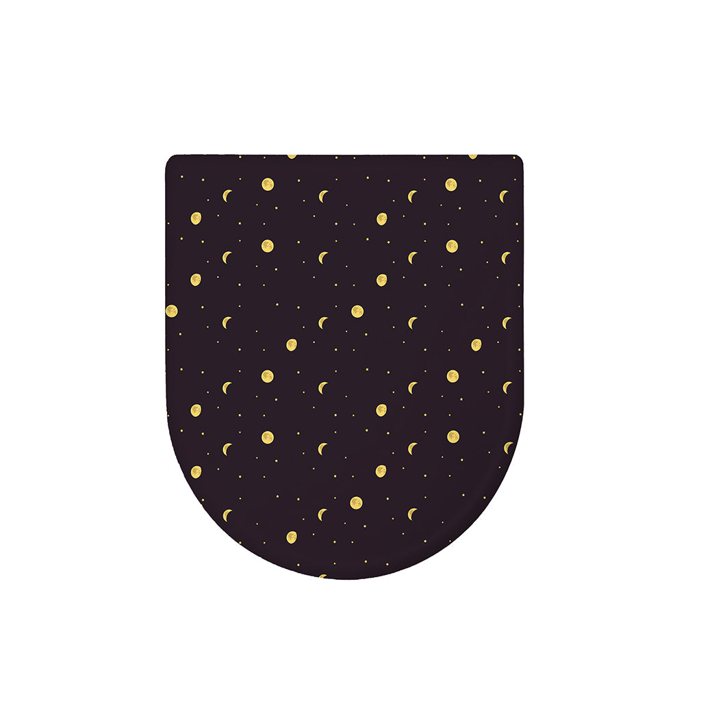 Moon Phase And Stars Pattern Print Toilet Lid Cover