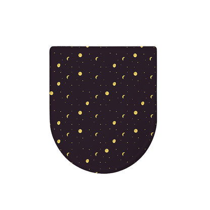 Moon Phase And Stars Pattern Print Toilet Lid Cover